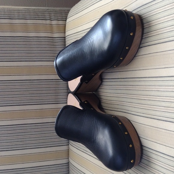 J Crew  black leather clogs 7.5 - Picture 5 of 8